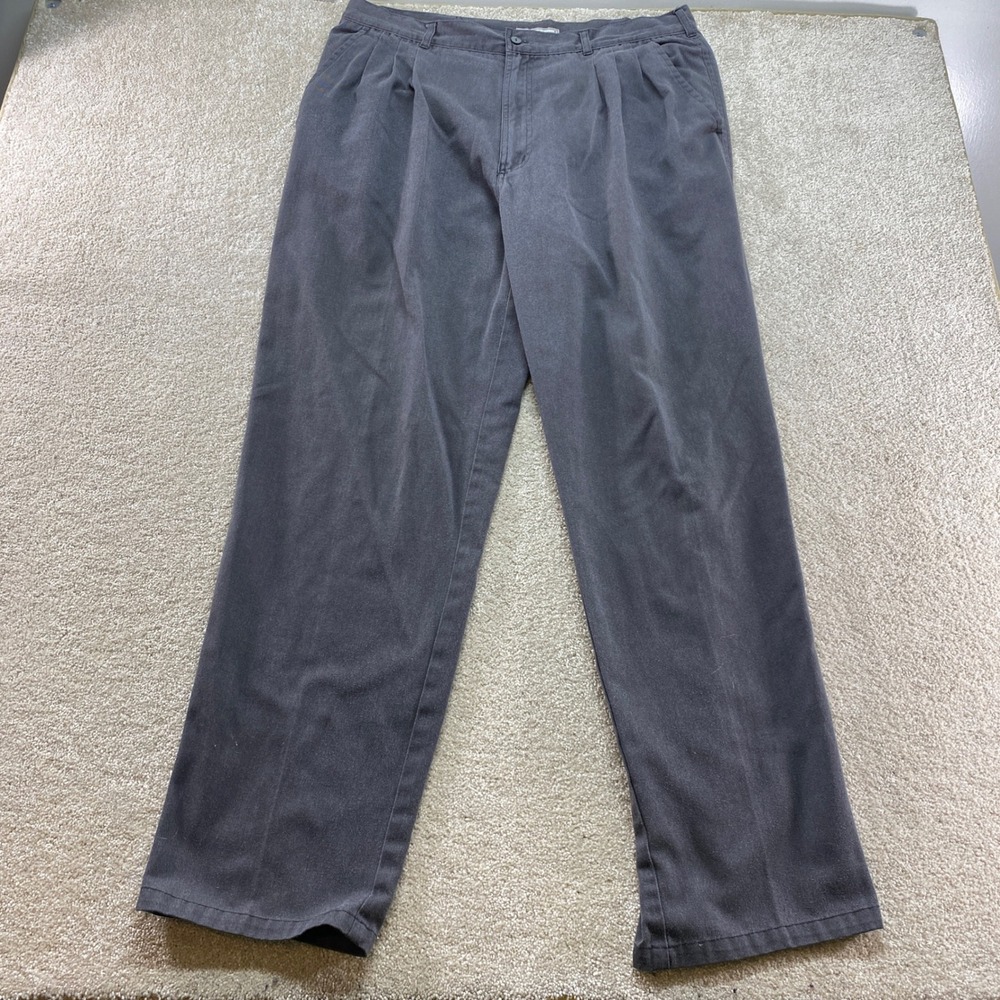 Bugle Boy Dress Pants Mens 38x34 Gray Pleated Front Cotton Blend Trousers